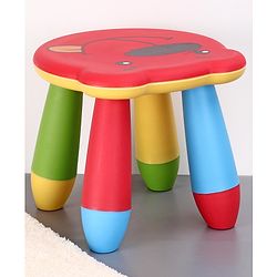 Babyhug Small Size Stool Bear Design - Red| Easy to Assemble| Step Stool| Bathroom Stool| Indoor & Outdoor Use