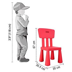 Babyhug Lightweight Chair with Comfortable Back Rest  Red| Lightweight| Durable Built| Indoor & Outdoor Use| Easy to Assemble