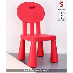 Babyhug Chair with Comfortable Back Rest - Red| Strong & Durable Chair| Indoor & Outdoor Use| Home & Classroom| Easy to Assemble