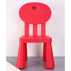 Babyhug Chair with Comfortable Back Rest - Red| Strong & Durable Chair| Indoor & Outdoor Use| Home & Classroom| Easy to Assemble