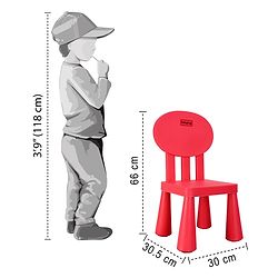 Babyhug Chair with Comfortable Back Rest - Red| Strong & Durable Chair| Indoor & Outdoor Use| Home & Classroom| Easy to Assemble