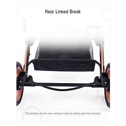 Babyhug Majestic Stroller Cum Carry Cot With Canopy - Red
