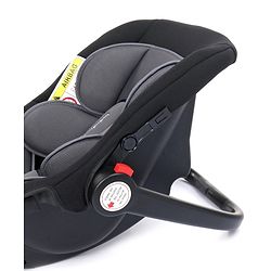 Babyhug Amber Car Seat Cum Carry Cot With Rocking Base with 1 Year Warranty - Black Grey