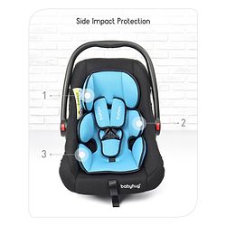 Babyhug Amber Car Seat Cum Carry Cot With Rocking Base with 1 Year Warranty - Black Blue