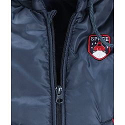 Babyhug Full Sleeves Hooded Winter Jacket - Navy Blue