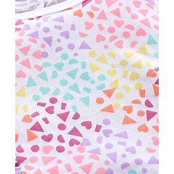 Babyhug 100% Cotton Sleeveless Frock Style Onesie Heart  Print - Purple