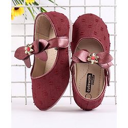 Cute Walk by Babyhug Bellies Bow Appliques - Maroon