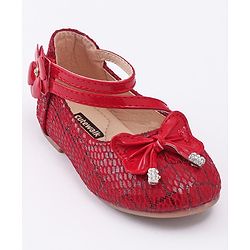 Cute Walk by Babyhug Bellies Bow & Floral Motif - Red