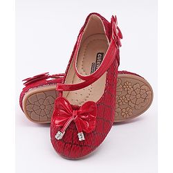 Cute Walk by Babyhug Bellies Bow & Floral Motif - Red