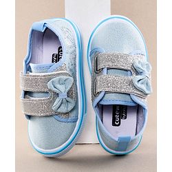 Cute Walk by Babyhug Casual Shoes With Bow - Light Blue