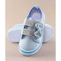 Cute Walk by Babyhug Casual Shoes With Bow - Light Blue