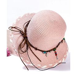 Babyhug Hat Lace Embellished - Peach