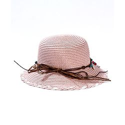 Babyhug Hat Lace Embellished - Peach