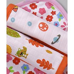 Babyhug 100% Cotton Muslin Wash Cloth Pack Of 3 - Mulitcolor