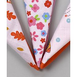 Babyhug 100% Cotton Muslin Wash Cloth Pack Of 3 - Mulitcolor