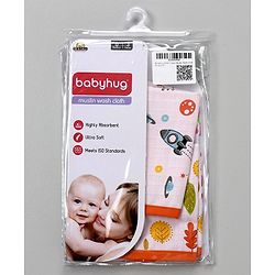 Babyhug 100% Cotton Muslin Wash Cloth Pack Of 3 - Mulitcolor