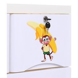 Babyhug  Compartment Chest of Drawers Monkey Print - White