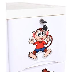 Babyhug 5 Compartment Chest of Drawers Monkey Print - White