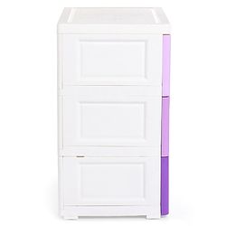 Babyhug 4 Compartment Storage Chest of Drawers - White Purple