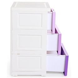 Babyhug 4 Compartment Storage Chest of Drawers - White Purple