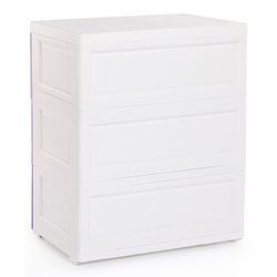 Babyhug 4 Compartment Storage Chest of Drawers - White Purple