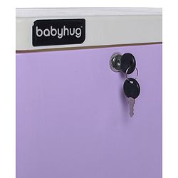 Babyhug 6 Compartment Chest of Drawers with Wheels - Purple White