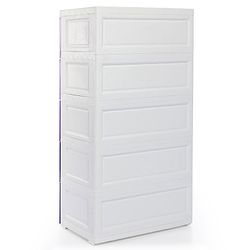 Babyhug 6 Compartment Chest of Drawers with Wheels - Purple White