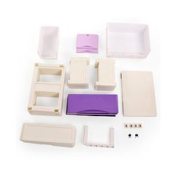 Babyhug 6 Compartment Chest of Drawers with Wheels - Purple White
