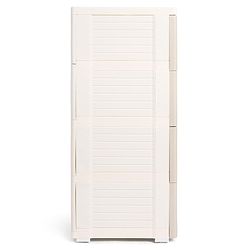 Babyhug 4 Layers High Density Plastic Storage Cabinet Teddy Print With Wheels - White