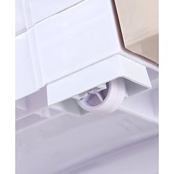 Babyhug 5 Layers High Density Plastic Storage Cabinet Teddy Print With Wheels - White