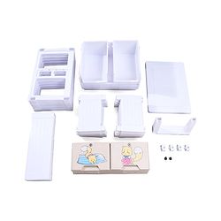 Babyhug 5 Layers High Density Plastic Storage Cabinet Teddy Print With Wheels - White