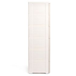 Babyhug 6 Layers High Density Plastic Storage Cabinet Teddy Print With Wheels - White