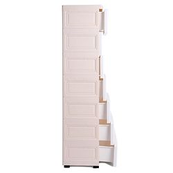 Babyhug 7 Layers High Density Plastic Storage Cabinet Baby Lion Print - White & Cream