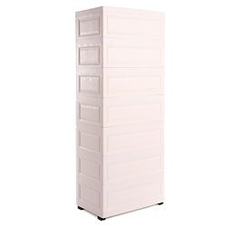 Babyhug 7 Layers High Density Plastic Storage Cabinet Baby Lion Print - White & Cream