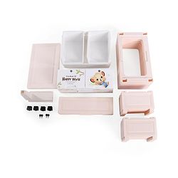 Babyhug 7 Layers High Density Plastic Storage Cabinet Baby Lion Print - White & Cream