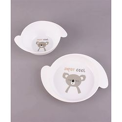 Babyhug 5 Piece Feeding set Bear Print- White