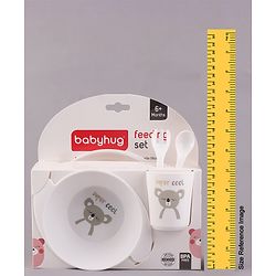 Babyhug 5 Piece Feeding set Bear Print- White