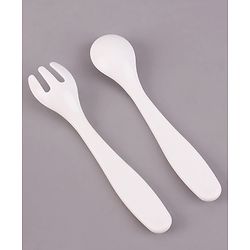 Babyhug 5 Piece Feeding set Bear Print- White