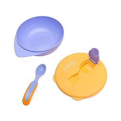 Babyhug Suction Bowl with Spoon - Purple Orange