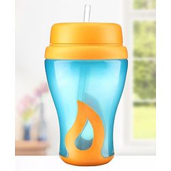Babyhug Slide Straw Sipper - Orange Blue
