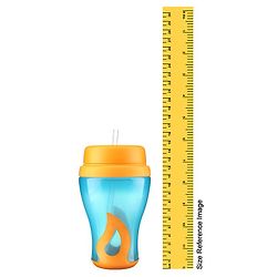 Babyhug Slide Straw Sipper - Orange Blue