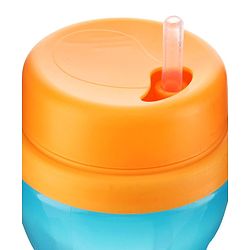 Babyhug Slide Straw Sipper - Orange Blue