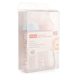 Babyhug Standard Neck Polypopylene Sterilizable Feeding Bottle Pack of 2 - 270 ml Each