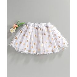 Babyhug Skirt Polka Dot Print - White