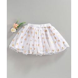 Babyhug Skirt Polka Dot Print - White