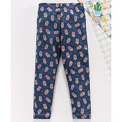 Babyhug Full Length Leggings Popcorn Print - Blue