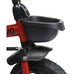 Babyhug Cruise Plug & Play Trike with Mild Steel Frame & Parental Handle Front & Rear Storage Basket with 3 Rubber Wheels with Foldable Foot Rest & Bell  - Red