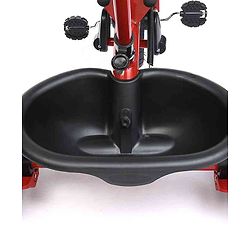 Babyhug Cruise Plug & Play Trike with Mild Steel Frame & Parental Handle Front & Rear Storage Basket with 3 Rubber Wheels with Foldable Foot Rest & Bell  - Red
