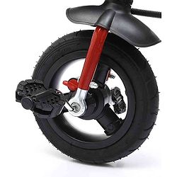 Babyhug Cruise Plug & Play Trike with Mild Steel Frame & Parental Handle Front & Rear Storage Basket with 3 Rubber Wheels with Foldable Foot Rest & Bell  - Red