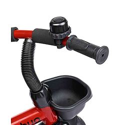 Babyhug Cruise Plug & Play Trike with Mild Steel Frame & Parental Handle Front & Rear Storage Basket with 3 Rubber Wheels with Foldable Foot Rest & Bell  - Red